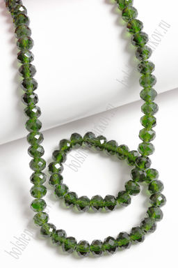 Бусины стеклянные, прозрачные, на леске "Rondelle" 6 мм (SF-659) зеленый №104 Бусины стеклянные, прозрачные, на леске "Rondelle" 6 мм (SF-659) зеленый №104