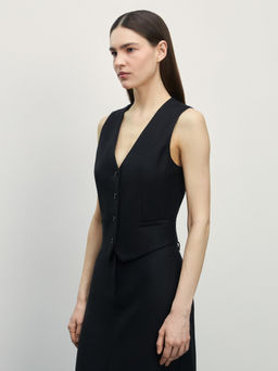 Жилет приталенного кроя изо льна / Zarina  фото 4