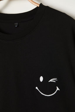 TRENDYOL MAN Buyuk Beden Siyah Oversize/Genis Kesim %100 Pamuklu T-Shirt TMNSS25BF00005 - Trendyolmilla фото 4