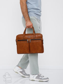Портфель мужской 6677-3 brown Jeep - S-style фото 7