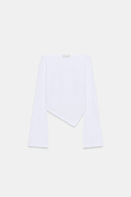 ASYMMETRIC BOAT NECK T-SHIRT - Zara фото 6