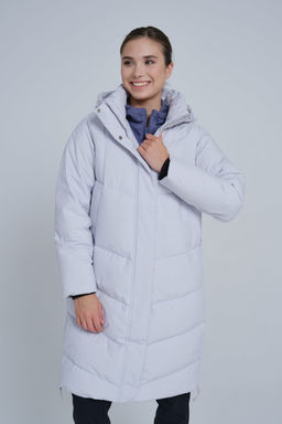 Пуховик Длинный Серо-сиреневый