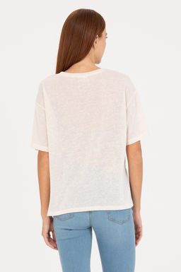 Женская кремовая футболка - U.s. polo assn фото 5