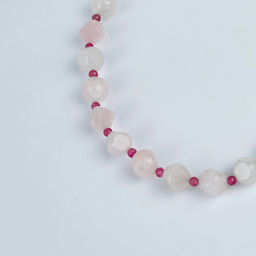 Бусы из мадагаскарсого Розового кварца и Турмалина - Радуга самоцветов фото 4