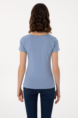 Kad_n Mavi Bisiklet Yaka Ti__rt Sepette S_rpriz _ndirim - U.s. polo assn фото 5