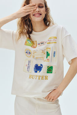 Camiseta oversize con motivo estampado - H&m фото 12