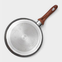 Сковорода блинная Magistro Granit, d=22 см, ручка soft-touch, антипригарное покрытие, индукция, кованый алюминий, чёрная