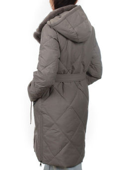 309 GRAY Пальто зимнее стеганое женское (200 гр. холлофайбер, натуральная норка) - Fashion фото 8
