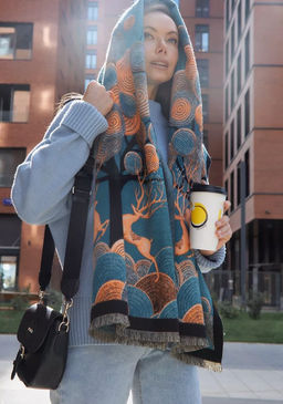 в составе ШЕРСТЬ и КАШЕМИР Большой, мягкий, теплый двусторонний палантин - Tantino фото 10