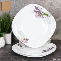Набор квадратных тарелок 4 штуки 200 мм / FP-80XN (7131) /уп 12/ Лаванда
