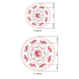 Скатерть круглая Этель Розы, d=220 см, 100 % хлопок