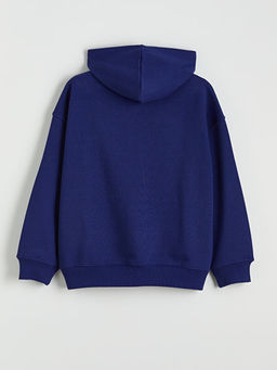 Kap??onlu K?z ?ocuk Kal?n Fermuarl? Sweatshirt