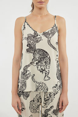 Trendyolmilla Lacivert Kaplan Desenli Ip Ask?l? Viskon Dokuma Pijama Tak?m? THMSS24PT00127  фото 17