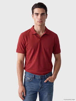 Polo Yaka Penye Erkek Ti??rt