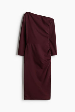 Vestido drapeado de un hombro - H&m фото 5