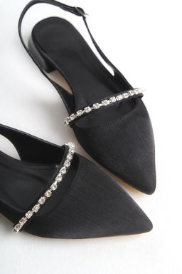 Trendyol Shoes Siyah Tasl? Mat Saten Sivri Burun K?sa Topuklu Kad?n Babet TAKSS25BE00030 - Trendyolmilla фото 6