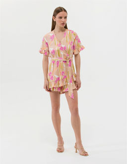 Turuncu Comfort Fit Desenli Elbise - Pierre cardin фото 4