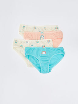 Bask?l? Pamuklu K?z ?ocuk K?lot 4l?