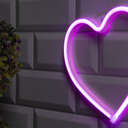 Неоновая вывеска Сердце 20?20 см, батарейки ААх3 (не в комплекте), USB, свечение розовое - Luazon lighting фото 7