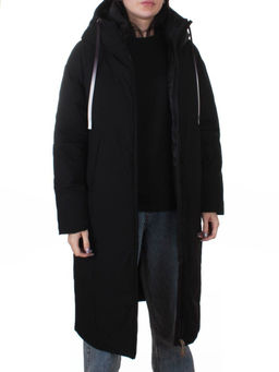 W8236M BLACK Пальто зимнее женское оверсайз (200 гр. био-пух)