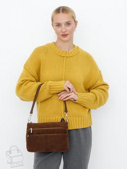 Сумка женская кожаная 8269PEF cocoa Polina&Eiterou  в Новосибирске