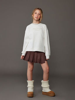 Bisiklet Yaka K?z ?ocuk Sweatshirt