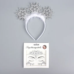 Карнавальный набор Снежная принцесса (ободок + стразы) виды МИКС - Страна карнавалия фото 2