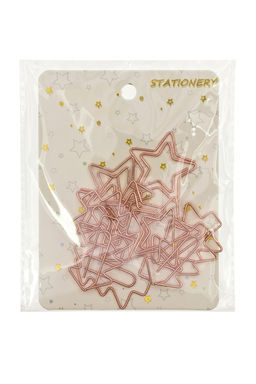 Скрепки декоративные Елочка и звездочка 3 см (10 шт) SF-7837, розовое золото - Больше подарков фото 2