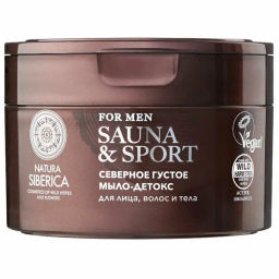 "NS" Sauna&Sport for Men/ Мыло-детокс д/волос,лица и тела Густое северное 250мл банка