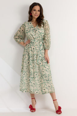 Платье Magia mody 2573 зеленый+ молочный