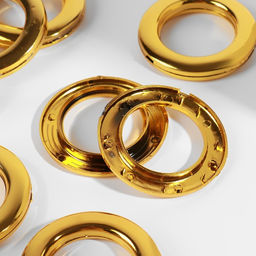 Люверсы для штор, d=4.3/6.5 см, 10 шт., цвет золотой