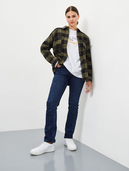 Утепленные женские джинсы прямого кроя на флисе - Mossmore фото 12