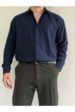 Lacivert Regular Fit Mevsimlik Erkek Gomlek TMNSS26GO00005