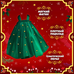 Карнавальный костюм новогодний «Ёлочка», рост 116-122 см, платье, ободок