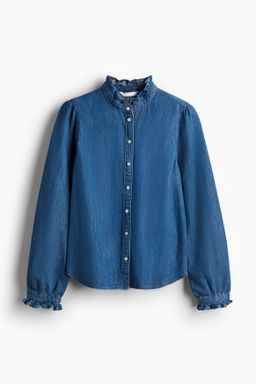 Blusa denim con volantes