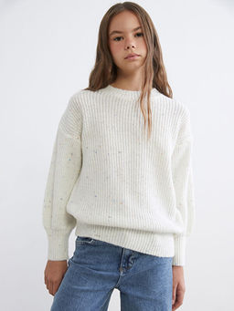 Bisiklet Yaka K?z ?ocuk Triko Kazak