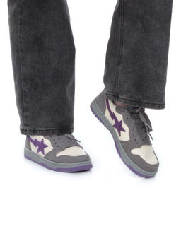 05-717-13 DARKGRAY/PURPLE Кроссовки женские (натуральная замша, натуральная кожа)