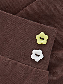 Бриджи с пуговками UD 1690 кофе - Mini maxi фото 5