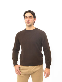 Джемпер из пуха яка 1001 темно-коричневый