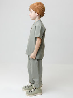 Поло Crockid хаки для мальчика хлопок  фото 4