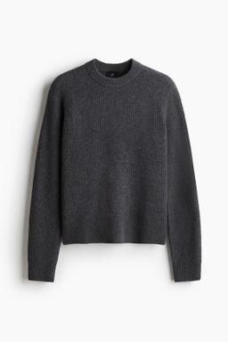 Jersey en punto acanalado de lana Regular Fit