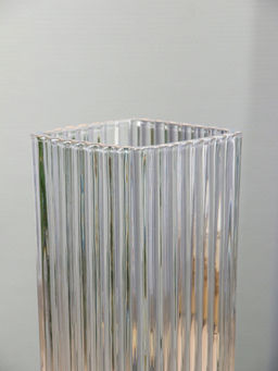 Ваза «Эдисон», полосы, 29×11.5 см, стекло, прозрачная