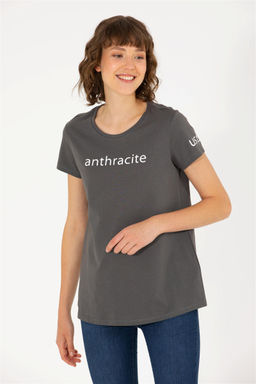 U. S. Polo Assn Женская футболка антрацитового цвета с круглым вырезом - U.s. polo assn фото 8