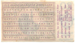 Банкнота 20 геллеров 1920 года Австрия  Пёхларн (нотгельд)