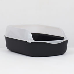 Туалет с бортом, 50×35×18 см, пластик, чёрный