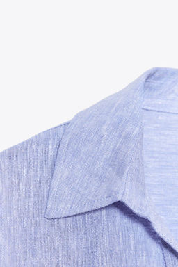 CROPPED LINEN BLEND SHIRT - Zara фото 17