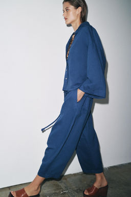 ZW COLLECTION LINEN BLEND TROUSERS - Zara фото 4