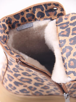 Ботинки 215.warmbr.Коричневый леопард/мех