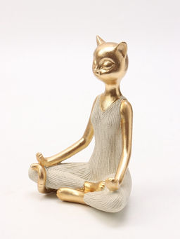 Фигура интерьерная «Кошка - поза лотоса», 13×8.5×16.5 см