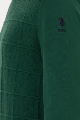 U. S. Polo Assn Мужской зеленый трикотажный свитер с круглым вырезом - U.s. polo assn фото 7